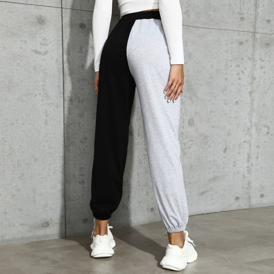 Damen Lässige Trackpant mit hohem Gummibund, Tunnelzug, Seitentaschen und elastischen Bündchen Shop Nory