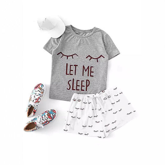 Damen Pyjama-Set mit humorvollem Print und bequemer Passform