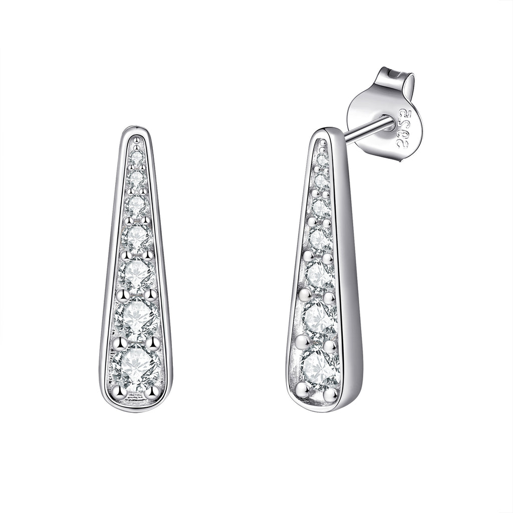 Damen Ohrringe mit funkelnden Zirkonia-Details im modernen Design Shop Nory