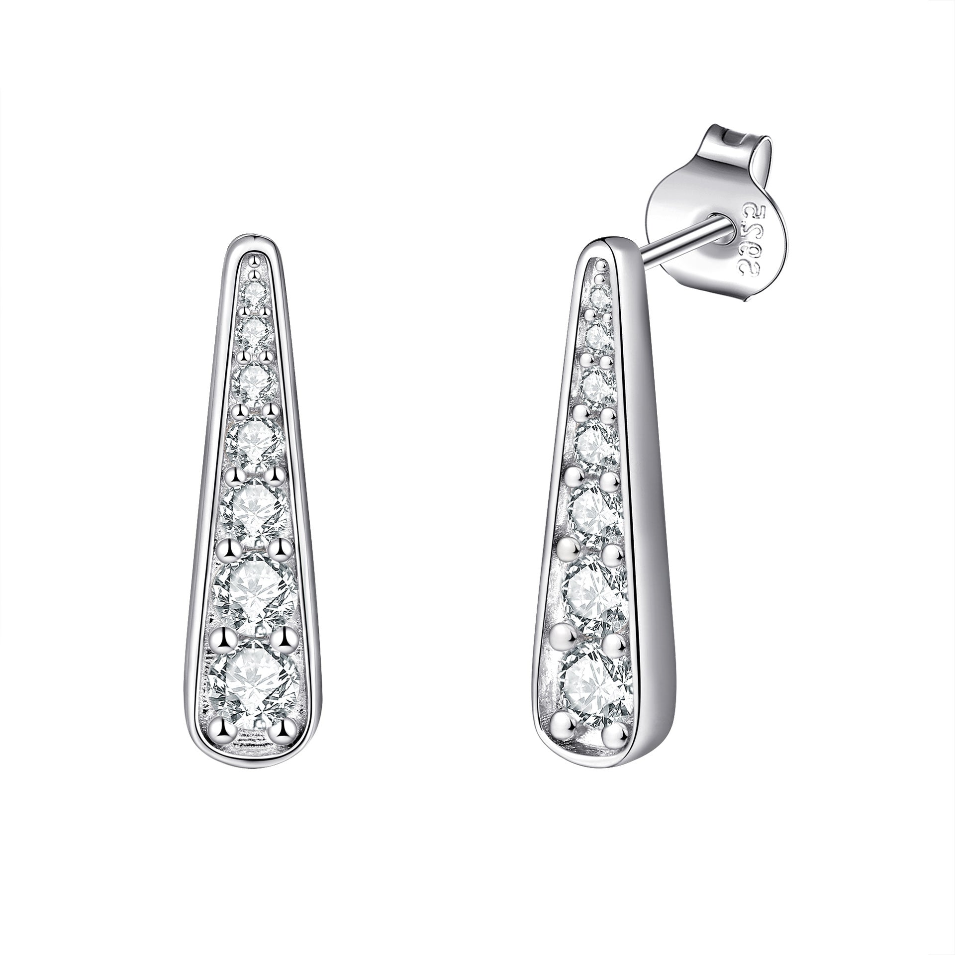 Damen Ohrringe mit funkelnden Zirkonia-Details im modernen Design Shop Nory