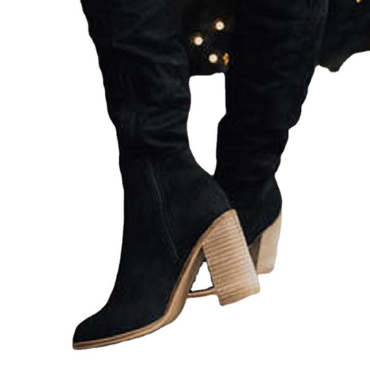 Damen Kniehohe Slouch‑Stiefel mit mittlerem Blockabsatz und seitlichem Reißverschluss Shop Nory