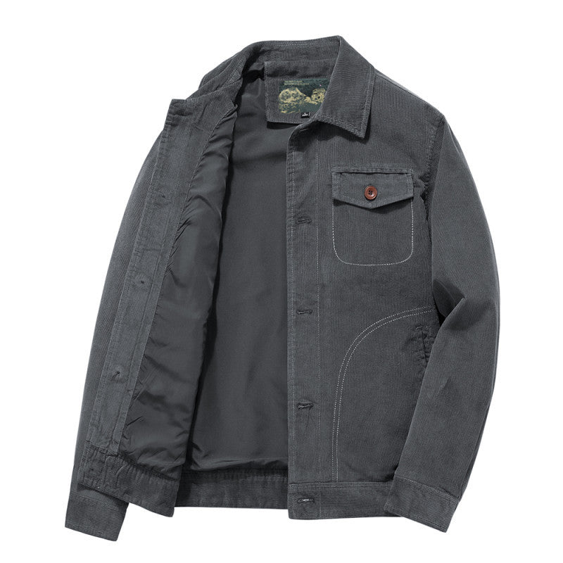 Herren Kordjacke im Worker-Stil mit gesteppter Innenfütterung Shop Nory