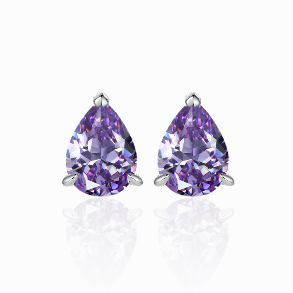 Damen Ohrstecker mit tropfenförmigem Edelstein und hochwertigem Zirkonia-Besatz Shop Nory