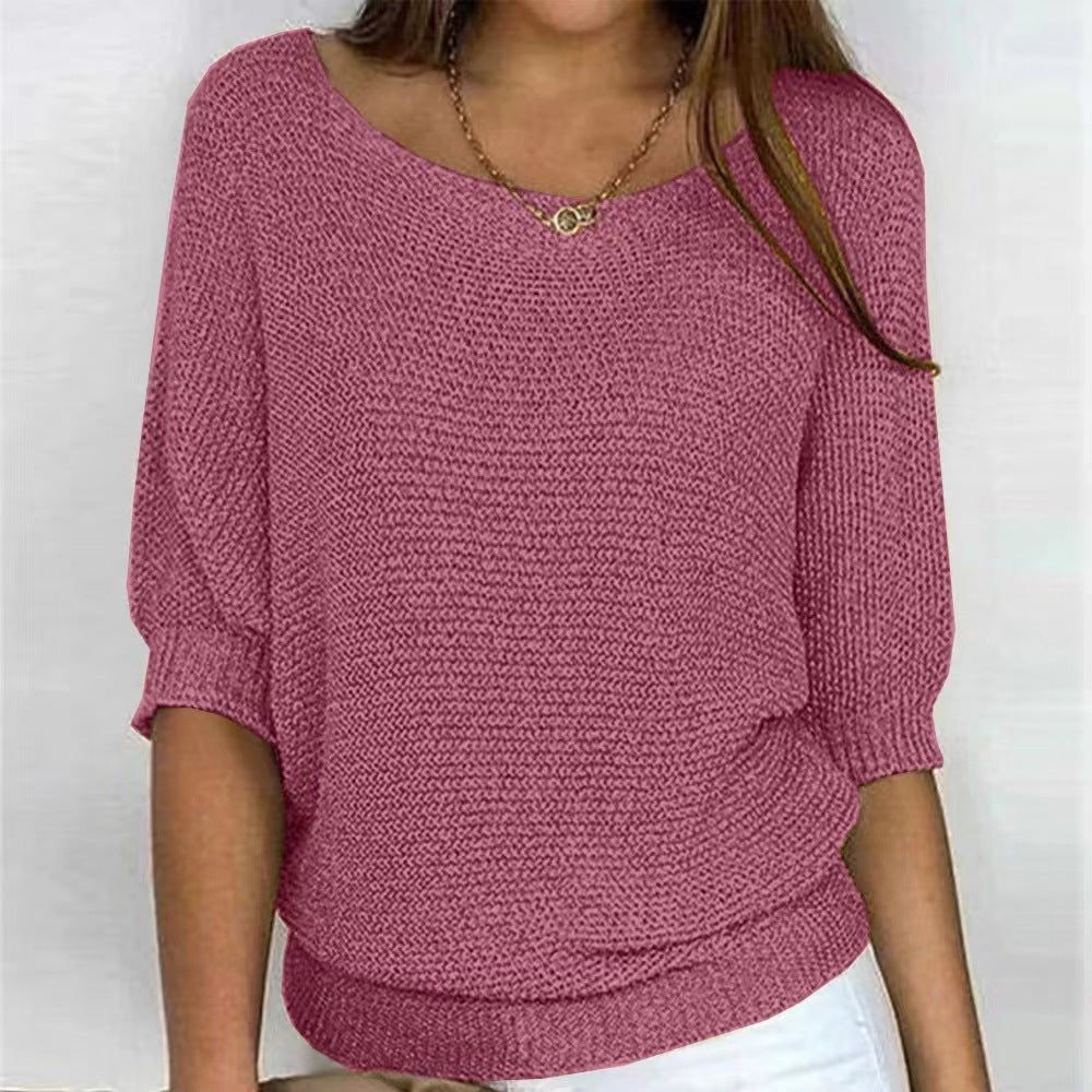 Damen nan legerer kastiger Feinstrickpullover mit weitem Ausschnitt Shop Nory