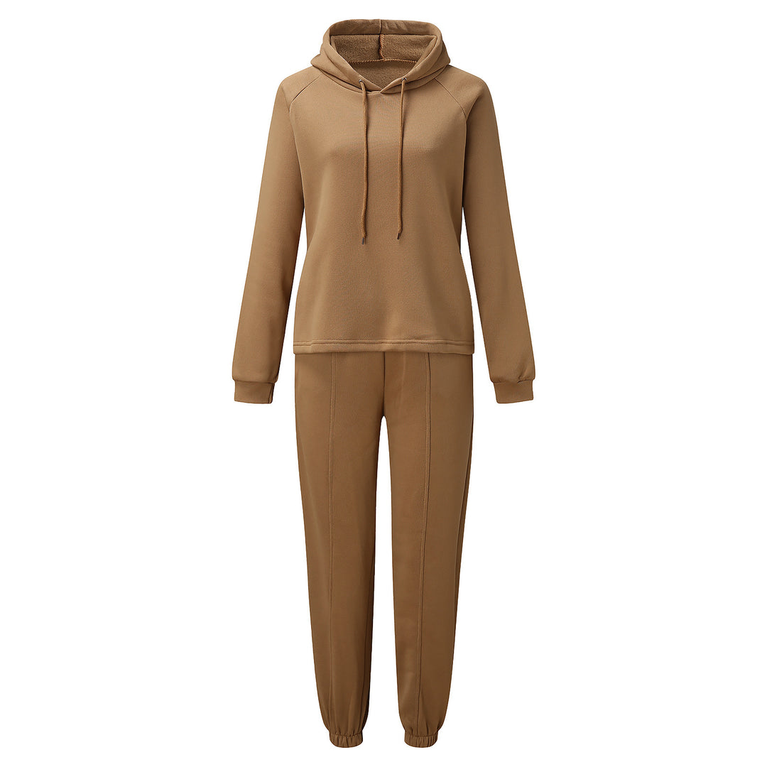 Damen kuscheliges Lounge-Zweiteiler-Set mit oversized Kapuzenpullover, Balloon-Ärmeln und taillierter Jogginghose Shop Nory