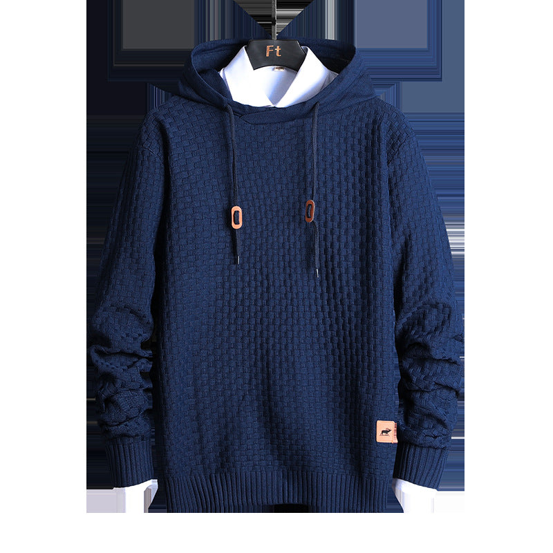 Herren Strukturiertes Kapuzenstrick-Pullover mit Reliefstruktur Shop Nory