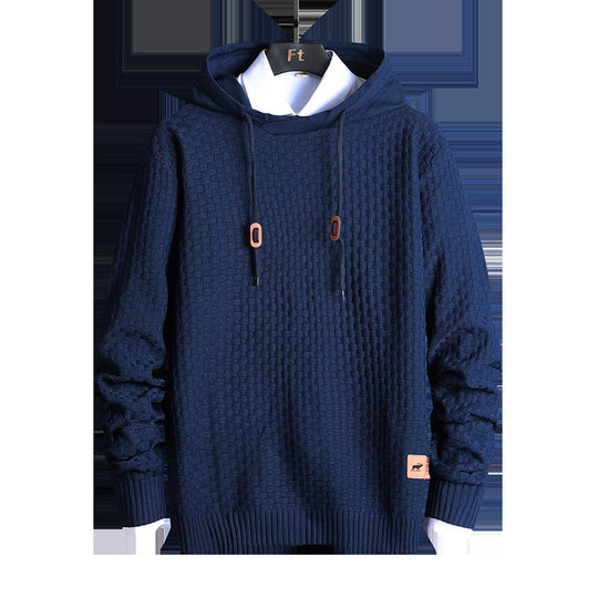 Herren Strukturiertes Kapuzenstrick-Pullover mit Reliefstruktur Shop Nory