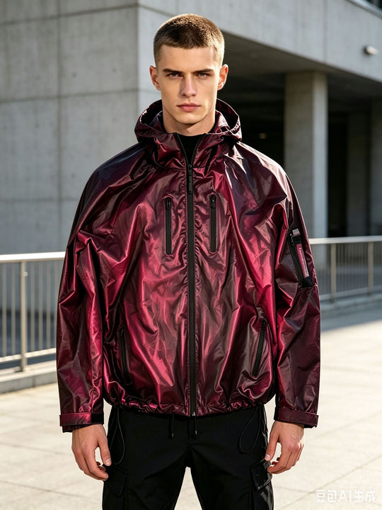 Herren Modische Langarmjacke mit Kapuze