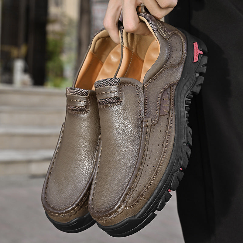 Herren Premium-Leder Mokassins mit rutschfester Laufsohle Shopnory