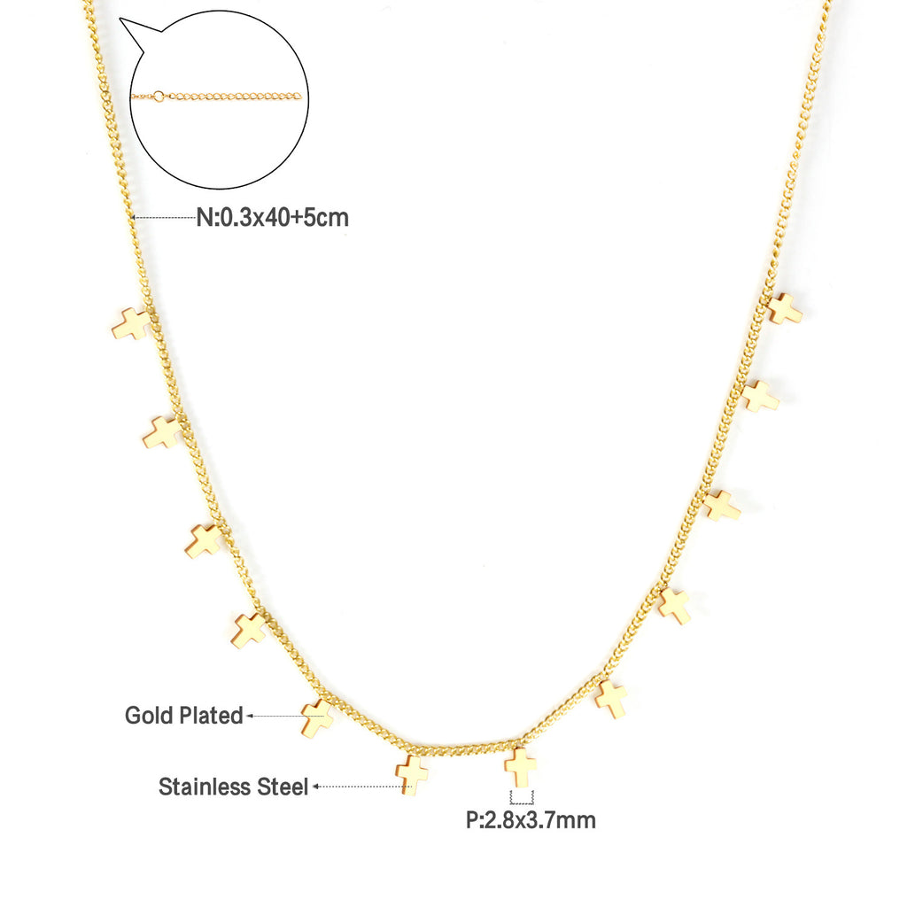 Damen elegante Goldplattierte Halskette mit geometrischen Anhängern Shop Nory