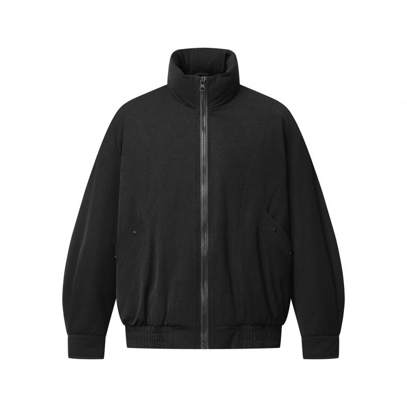 Herren Oversized Bomberjacke aus Veloursleder‑Optik mit hohem Stehkragen und elastischem Saum Shop Nory