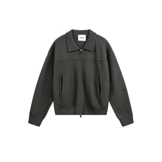 Herren Gestrickte Zipjacke mit Hemdkragen, Rippbündchen und verdeckten Eingrifftaschen Shop Nory