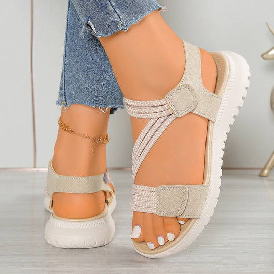 Damen Komfortsandalen mit verstellbaren Riemen und rutschfester Sohle