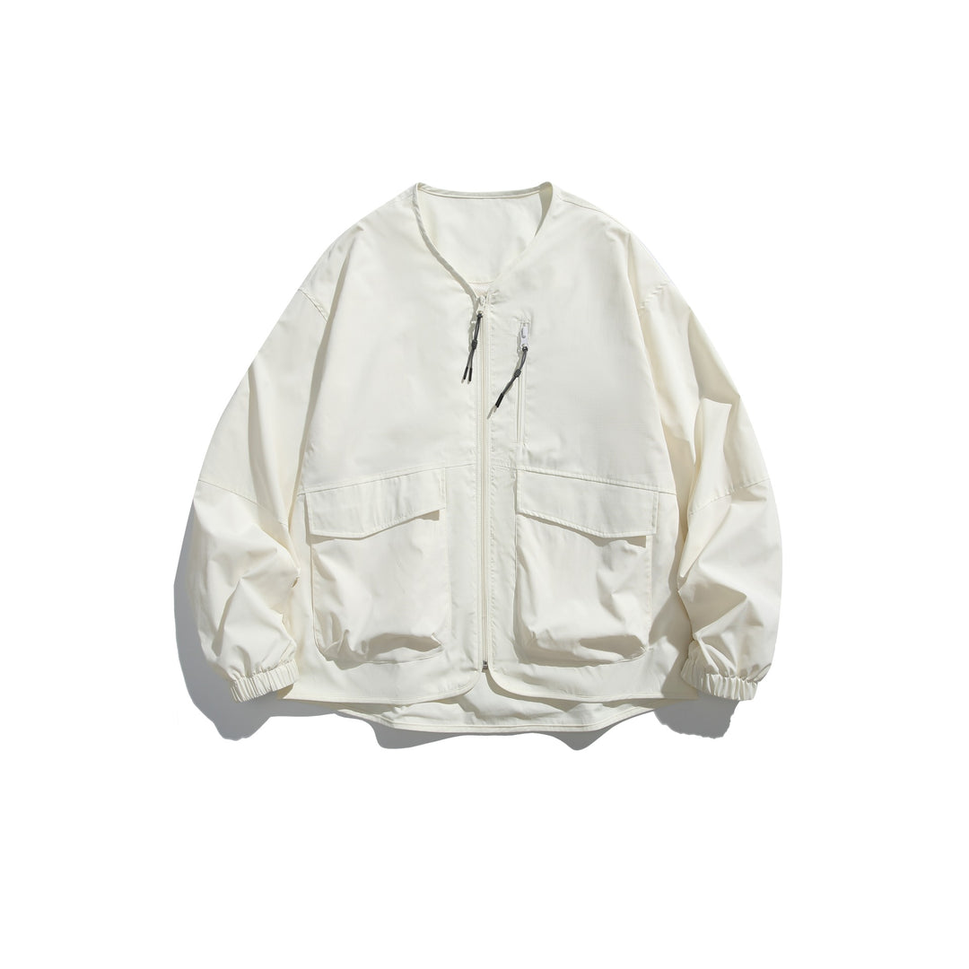 Herren Kurzblouson mit V‑Ausschnitt, zweiwege Reißverschlüssen und Utility‑Taschen Shop Nory