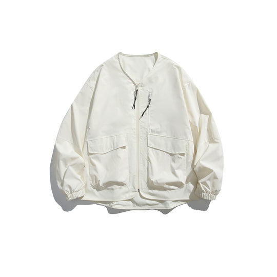 Herren Kurzblouson mit V‑Ausschnitt, zweiwege Reißverschlüssen und Utility‑Taschen Shop Nory