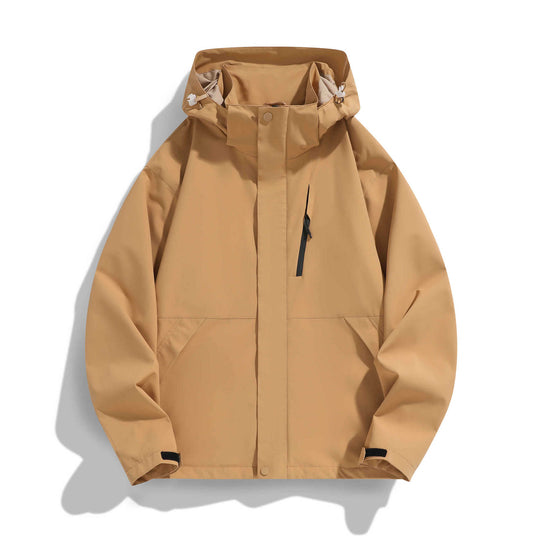 Damen Wasserabweisende Kapuzen‑Übergangsjacke mit verstellbarer Kapuze, verdeckter Frontblende und Multifunktionstaschen Shop Nory