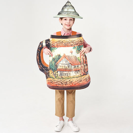 Unisex nan traditioneller keramischer Bierkrug mit Zinndeckel und handbemaltem Reliefmotiv Shop Nory