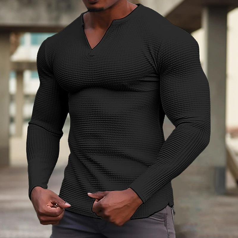Herren Langarmshirt mit strukturiertem Design