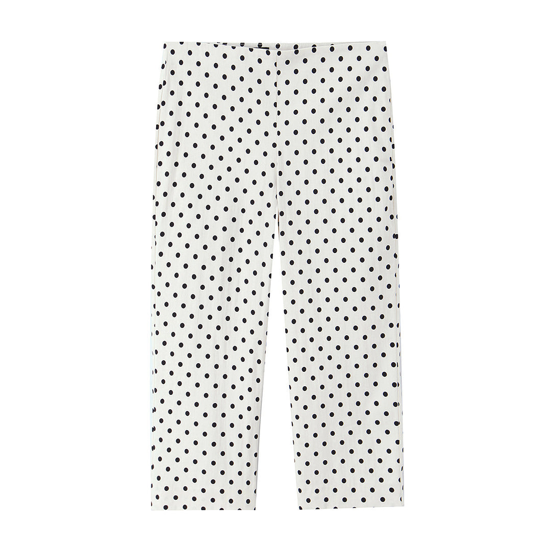 Damen Cropped-Palazzohose mit hoher Taille, weitem Bein und Punktemuster Shop Nory