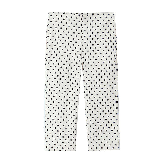 Damen Cropped-Palazzohose mit hoher Taille, weitem Bein und Punktemuster Shop Nory