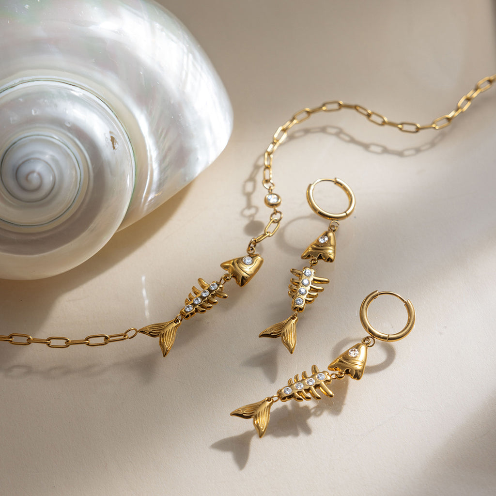 Damen Halskette mit verspieltem Fischdesign und hypoallergenen Eigenschaften Shop Nory