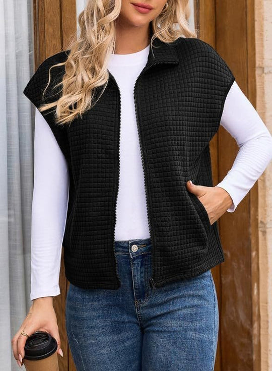 Damen Steppweste mit Reißverschluss, Stehkragen und seitlichen Taschen Shop Nory
