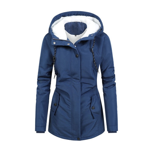 Damen Wasserabweisender Parka mit Teddyfutter, Kapuze und tailliertem Schnitt Shop Nory