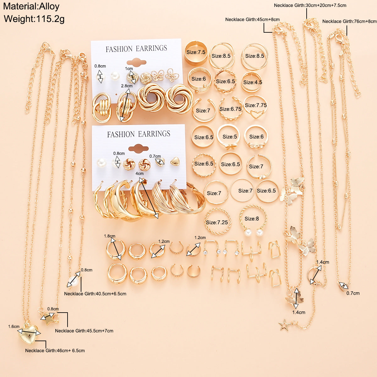 Damen Schmuckset mit vielfältigen und eleganten Designelementen Shop Nory
