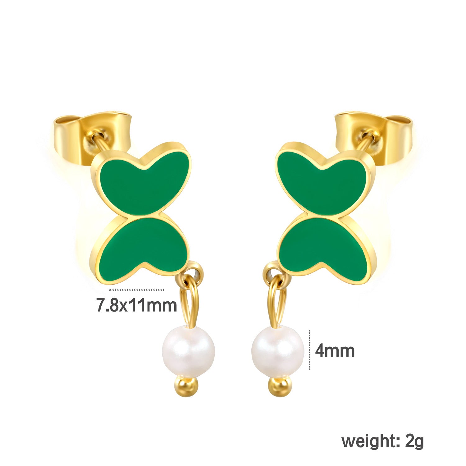 Damen Ohrringe mit modernen Herz-Akzenten und Perlenschmuck Shop Nory