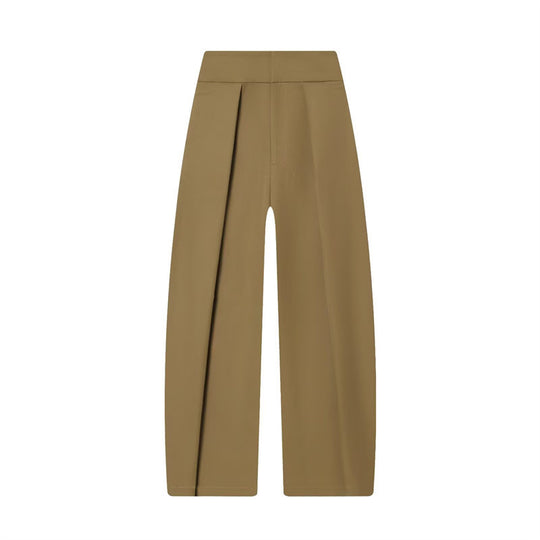 Damen Weite Plissée-Jerseyhose mit hoher Taille und Bügelfalte Shop Nory