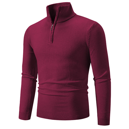 Herren Slim-Fit Halbzip-Mockneck Feinstrickpullover mit geripptem Kragen Shop Nory