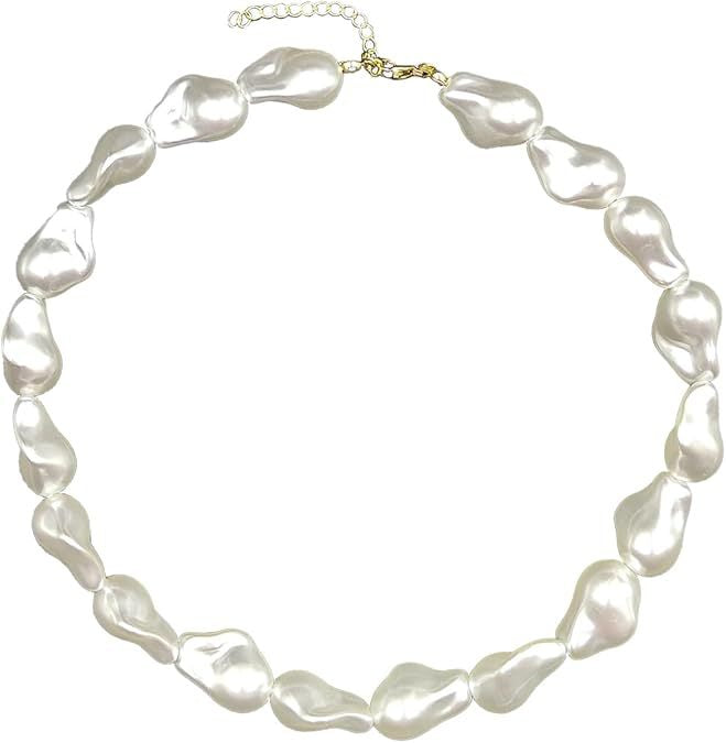 Damen Perlenhalskette mit geschwungenen Perlendesigns und goldenen Akzenten Shop Nory