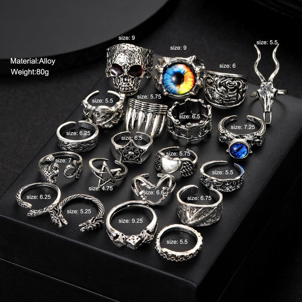 Damen Punk-Ring-Set mit einzigartigen Designs und filigranen Details Shop Nory