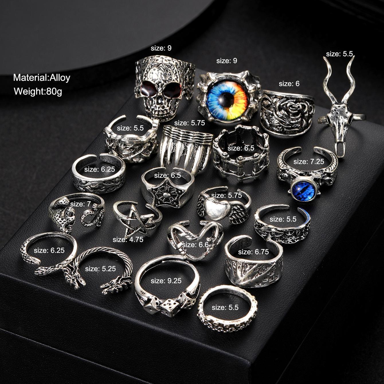 Damen Punk-Ring-Set mit einzigartigen Designs und filigranen Details Shop Nory