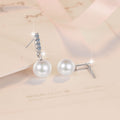 Damen Ohrstecker mit funkelndem Kristall und hochwertiger Perle Shop Nory