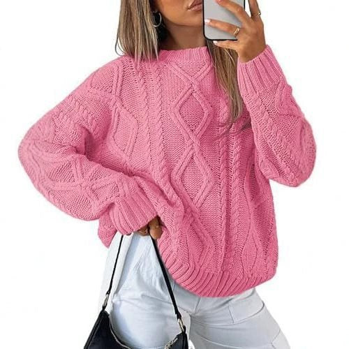 Damen Grobstrickpullover im Zopfmuster mit lässigem Oversize-Schnitt Shop Nory