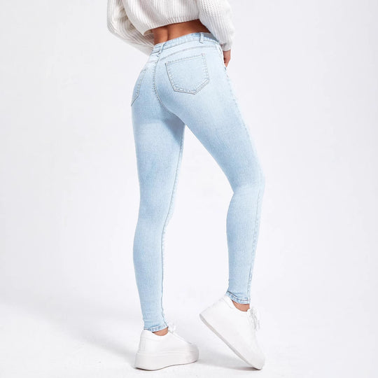 Damen Hochgeschnittene elastische Skinny-Jeans mit hoher Taille und Slim-Fit Shop Nory