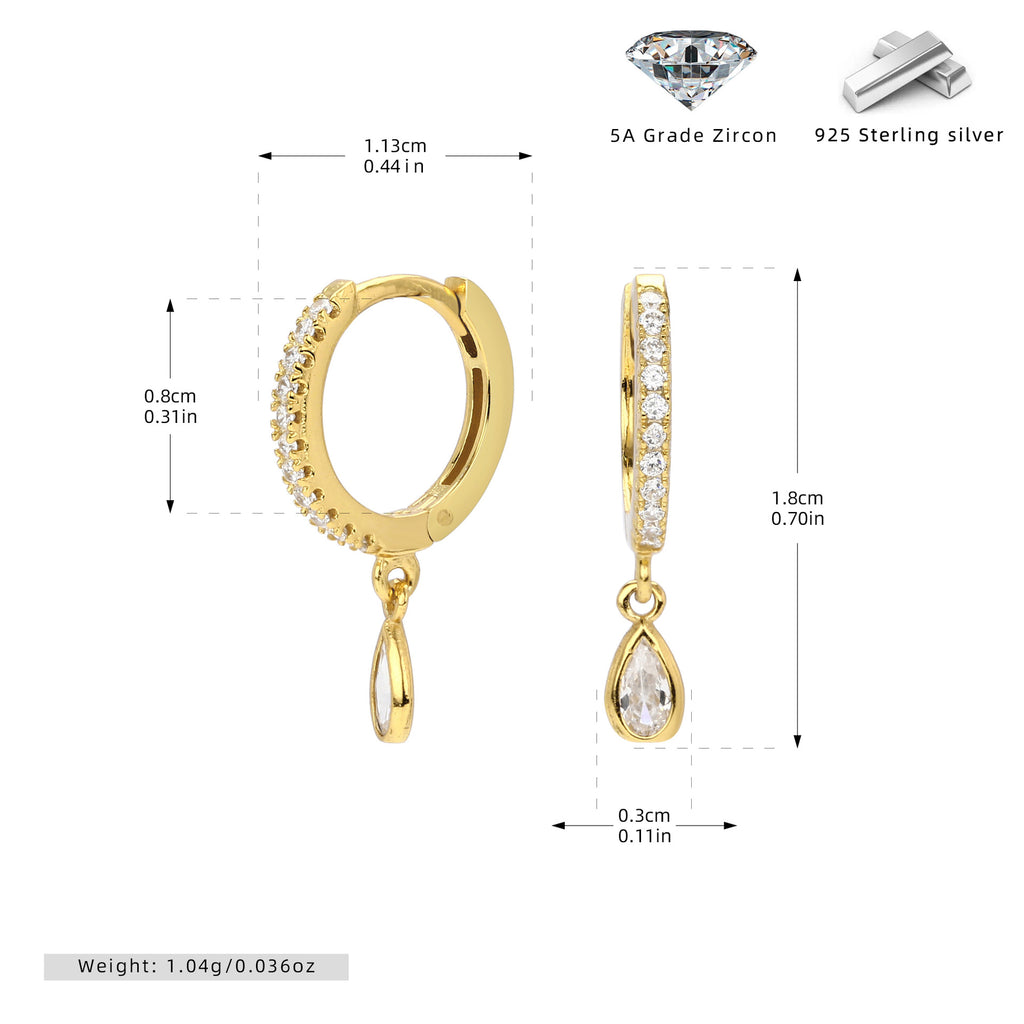 Damen Ohrhänger mit luxuriösen Zirkon-Anhängern aus hochwertigem 925 Sterling Silber Shop Nory
