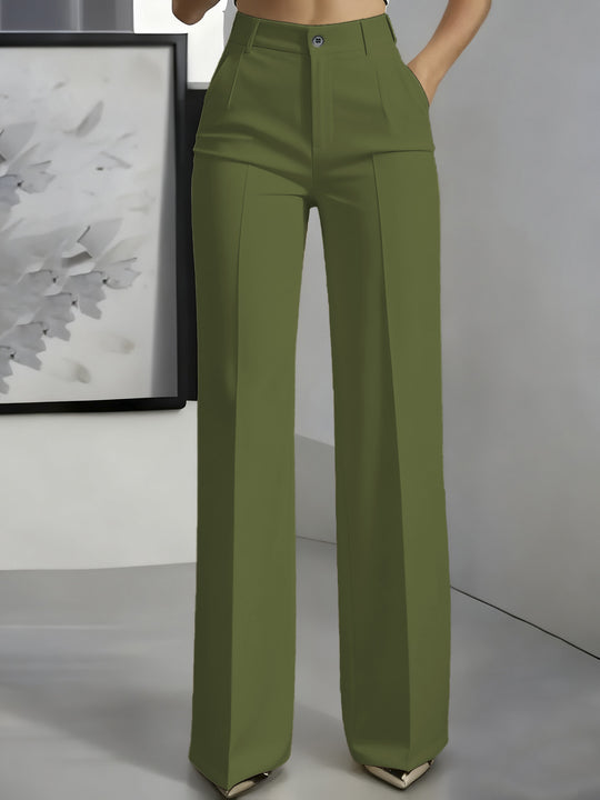Damen Hochtaillierte Palazzo-Hose mit Bügelfalte und Eingrifftaschen Shop Nory