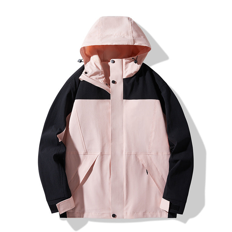 Herren Technische Colorblock Softshell‑Regenjacke mit verstellbarer Kapuze Shop Nory