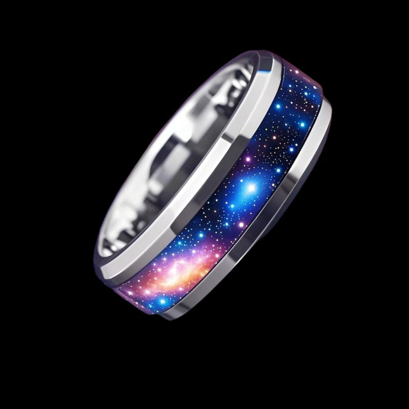 Herren Ring mit künstlerischem Herzschlag-Design und hochglänzender Edelstahloberfläche Shop Nory