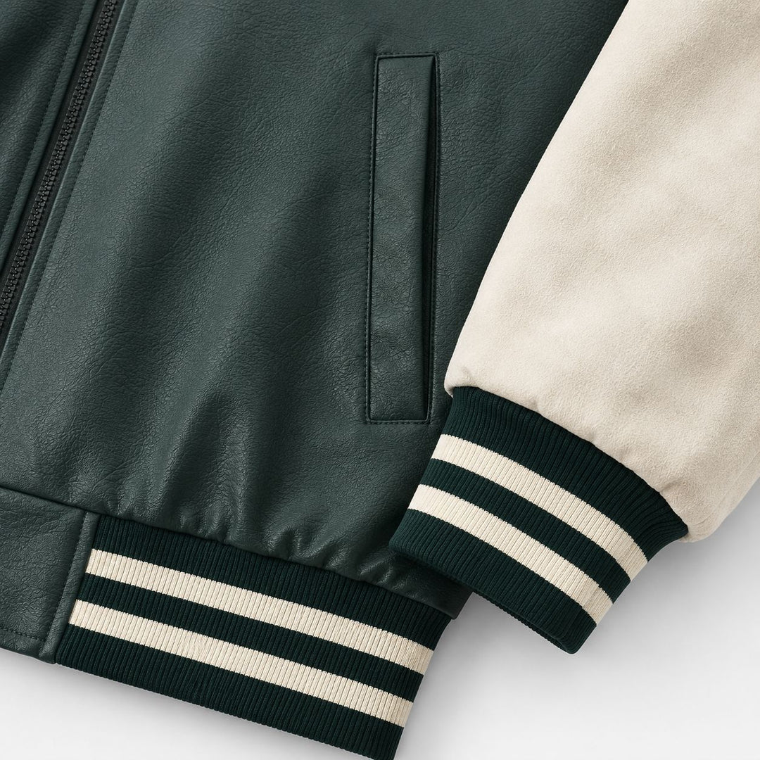 Herren Varsity-Bomberjacke im Letterman‑Stil mit Chenille‑Applikationen Shop Nory