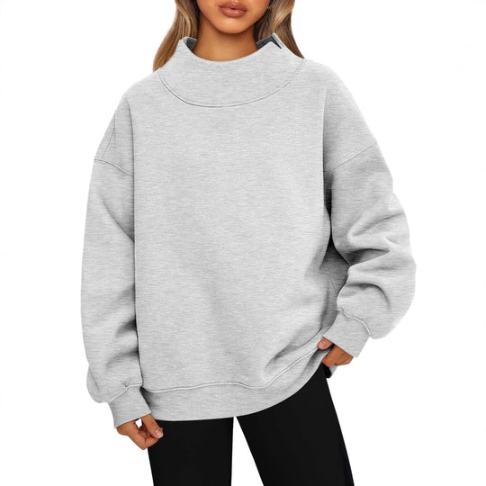 Damen Oversized-Sweatshirt mit hohem Stehkragen und überschnittener Schulter Shop Nory