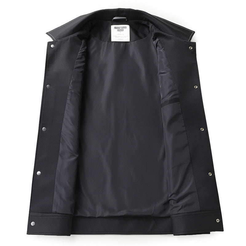 Herren Glattes Kunstleder-Overshirt mit Hemdkragen und Druckknopfverschluss Shop Nory
