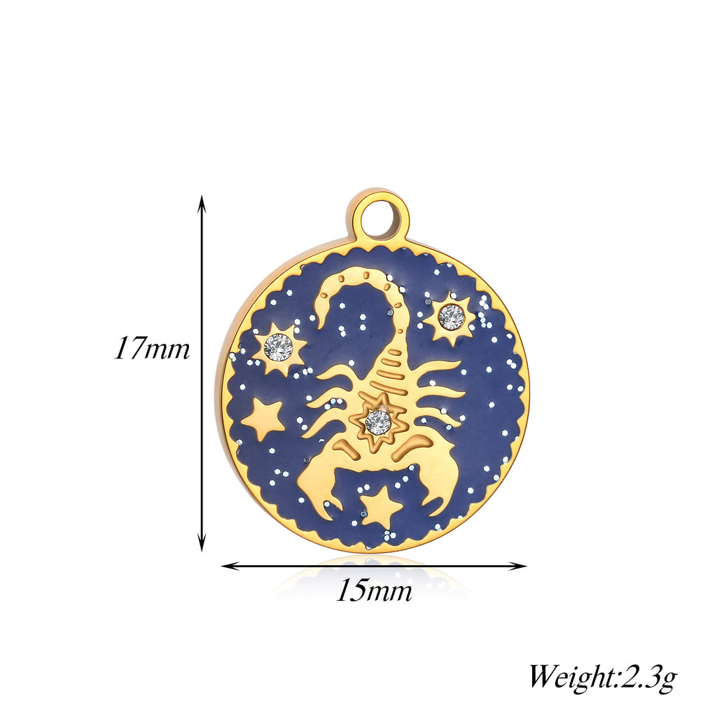 Damen Anhänger mit astrologischem Motiv und funkelnden Zirkonia Shop Nory