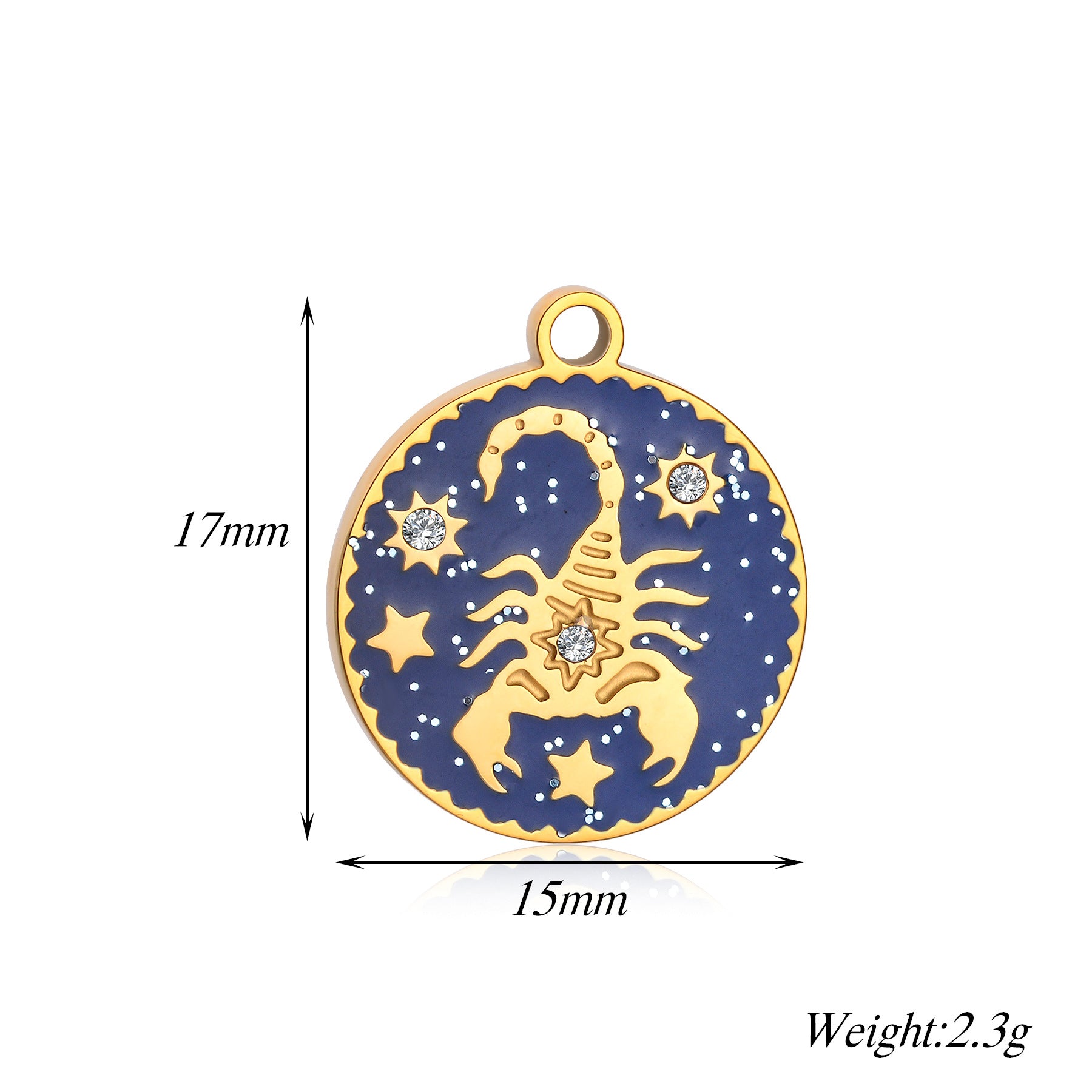 Damen Anhänger mit astrologischem Motiv und funkelnden Zirkonia Shop Nory