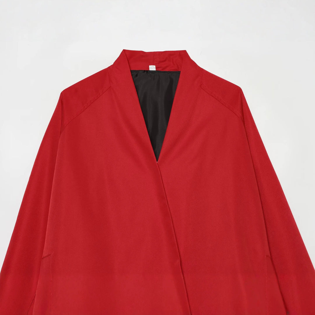 Damen Kurzjacke im Bomberstil mit Kimono-Kragen, Ballonärmeln und elastischem Saum Shop Nory