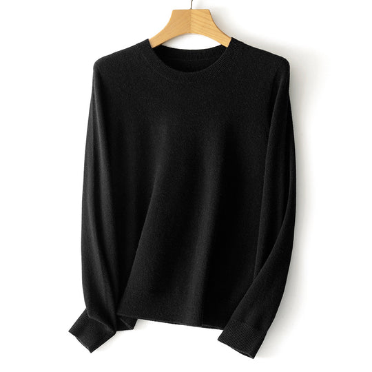 Damen Feinstrick-Rundhalspullover aus Kaschmir-Mix mit leichter Oversize-Passform Shop Nory
