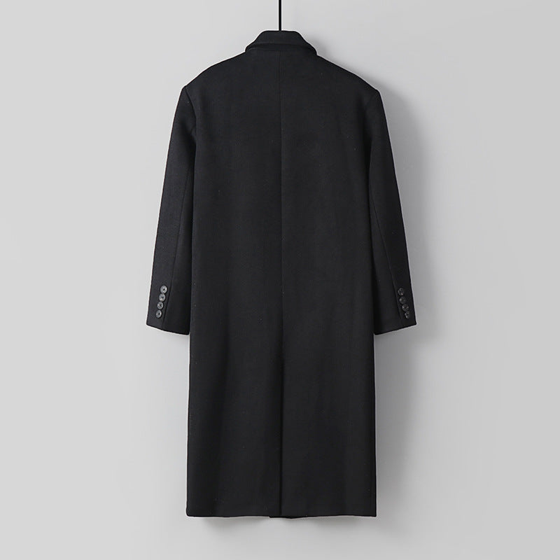 Herren Klassischer Doppelreiher-Longcoat aus Wollmischung mit Schalkragen und feiner Innenfutterverarbeitung Shop Nory