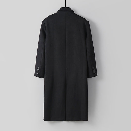 Herren Klassischer Doppelreiher-Longcoat aus Wollmischung mit Schalkragen und feiner Innenfutterverarbeitung Shop Nory